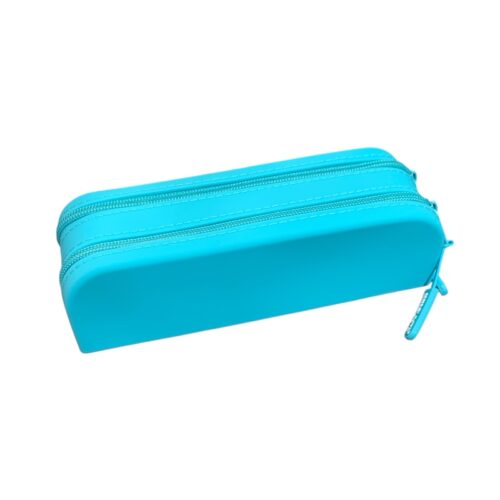 Bauletto 2 zip in silicone Tinta Unita Clik celeste retro