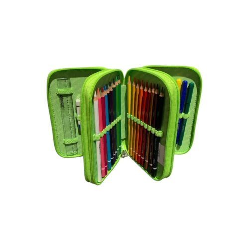 Astuccio 3 zip Stumble Guys lime interno