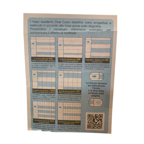 Descrizione rigature per i quaderni speciali