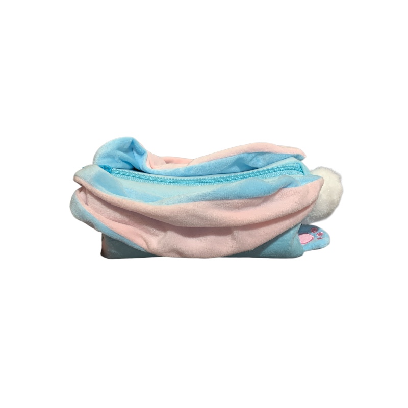 Bauletto morbido peluche coniglio Tinta Unita Kids azzurro