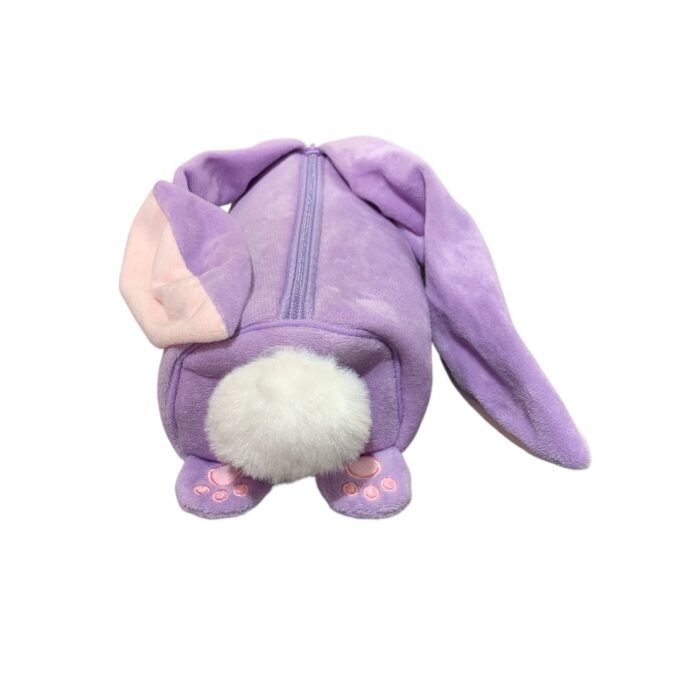 Bauletto morbido peluche coniglio Tinta Unita Kids lilla retro