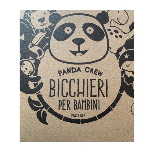 Bicchieri per bambini con nome - Panda Crew