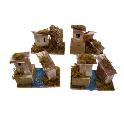 Set 4 casette legno e cartone