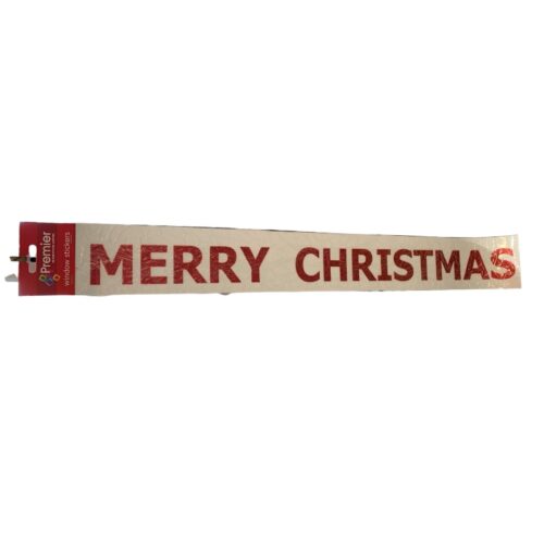 Vetrofania Merry Christmas rosso
